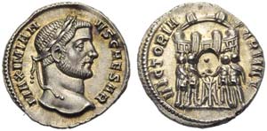 Galerius Maximianus, as Caesar, Argenteus, ... 