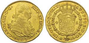 Spain, Carlos IV (1788-1808), 4 Escudos, ... 