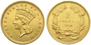 United States of America, 1 Dollar, 1862; AV ... 