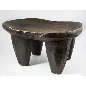 Ancient wooden stool with four feet, h. 40 ... 