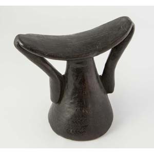 Small african wooden headrest with ... 