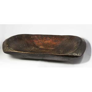 Ancient wooden elongated tray, l. 50 cm, ... 