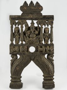 Carved wooden lectern portraying three ... 