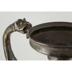 Bronze jug with pouring lip and handle, ... 
