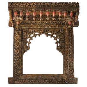 Large wooden niche carved with floral ... 