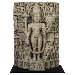 Stele portraying the God Vishnu standing, ... 