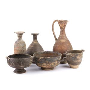A collection of Italic balck-glazed pottery  ... 