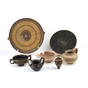 A collection of seven vessels  Etruria and ... 
