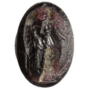 Intaglio on amethyst of winged NIKE with ... 