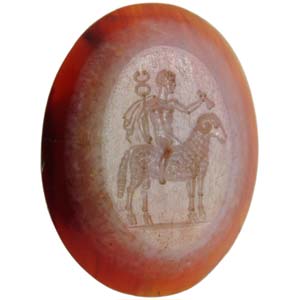Very finely carved agate intaglio, 19 x 15 ... 