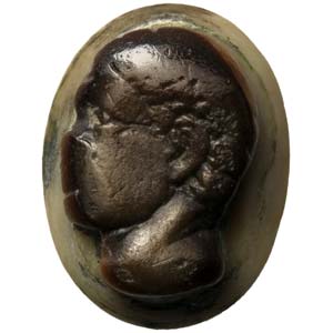 Banded agate cameo with head of Moor17th - ... 
