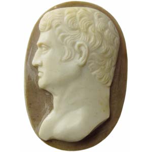 Neoclassical cameo of the bare head of a ... 