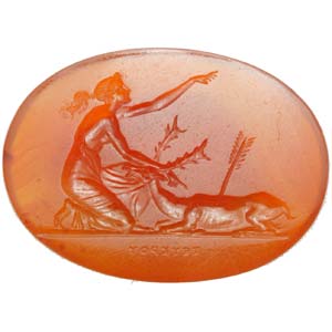 Neoclassical carnelian intaglio engraved for ... 