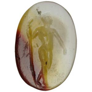 A roman agate intaglio with standing man. ... 