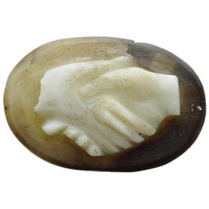 Post-Classical onyx cameo of two clasped ... 
