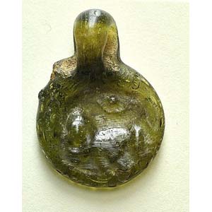 A roman glass necklace pendent. 1st Century ... 