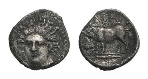 Sicily, Abakainon, c. 410-400 BC. AR Litra ... 