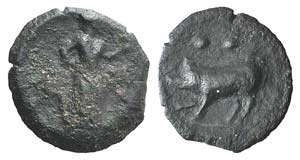 Sicily, Halykiai, c. 400-397 BC. Æ Hexas or ... 