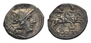 Rostrum tridens series, Rome, 206-195 BC. AR ... 