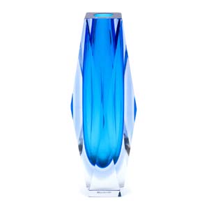 MANDRUZZATO - MURANO  Faceted blue vase, ... 