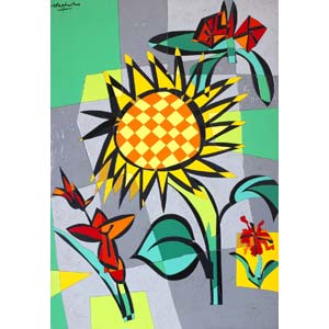 UGO NESPOLO Mosso 1941  Sunflowers Acrylic ... 