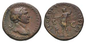 Trajan (98-117). Æ As (26mm, 12.30g, 7h). ... 
