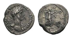 Hadrian (117-138). AR Quinarius (13mm, ... 
