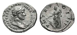 Hadrian (117-138). AR Denarius (20mm, 3.27g, ... 