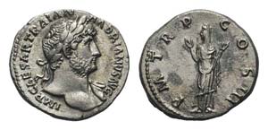 Hadrian (117-138). AR Denarius (17mm, 3.29g, ... 