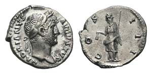 Hadrian (117-138). AR Denarius (17mm, 3.20g, ... 