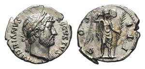 Hadrian (117-138). AR Denarius (19mm, 3.19g, ... 