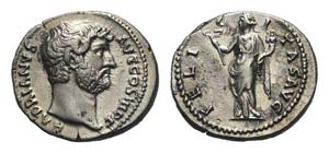 Hadrian (117-138). AR Denarius (17mm, 3.32g, ... 