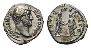 Hadrian (117-138). AR Denarius (17mm, 3.16g, ... 