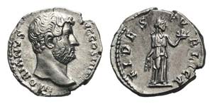 Hadrian (117-138). AR Denarius (18mm, 2.89g, ... 