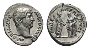 Hadrian (117-138). AR Denarius (18mm, 3.27g, ... 