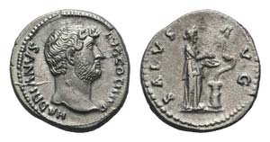 Hadrian (117-138). AR Denarius (18mm, 3.52g, ... 