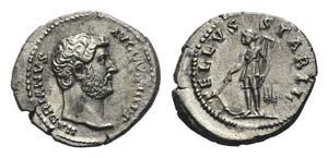 Hadrian (117-138). AR Denarius (19mm, 3.43g, ... 