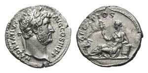 Hadrian (117-138). AR Denarius (18mm, 3.52 ... 
