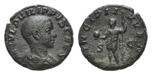Philip II (Caesar, 244-247). Æ As (24mm, ... 