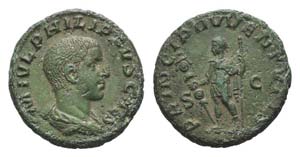 Philip II (Caesar, 244-247). Æ As (24mm, ... 