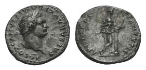 Domitian (Caesar, 69-81). AR Denarius (18mm, ... 