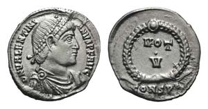 Valentinian I (364-375). AR Siliqua (19mm, ... 