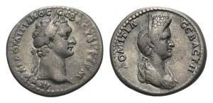 Domitian with Domitia (81-96). Cappadocia ... 