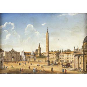 Giacomo van Lint (Roma, 1723 - 1790)  Veduta ... 