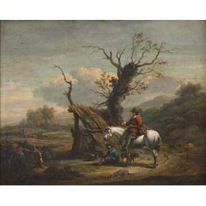 Flemish school, XVII century  Landscape with ... 