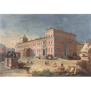 Roman school, XVIII century  View of the ... 