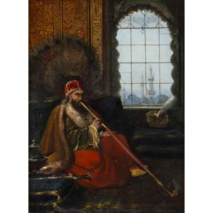 Anonimo, XIX secolo  Interno con sultano e ... 
