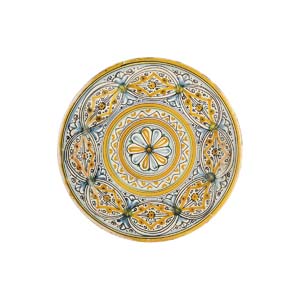 DishMajolica dish painted in yellow and ... 