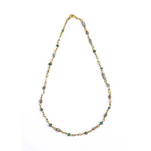 COLLANA IN ORO, FAIENCE E PASTA VITREAII – ... 