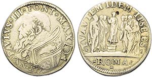 ROMA - Paolo III (1534-1549) - Testone - A. ... 